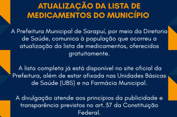 Atualização da lista de medicamentos do município