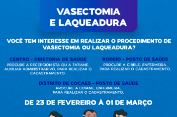 VASECTOMIA E LAQUEADURA