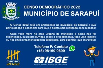 CENSO DEMOGRÁFICO 2022 MUNICIPIO DE SARAPUÍ
