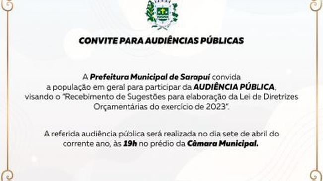 AUDIÊNCIA PÚBLICA – LDO
